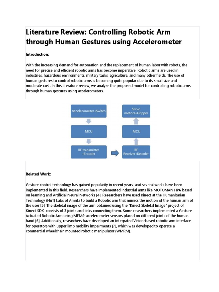 Gesture Controlled Mobile Robotic Arm PDF Robotics Computer