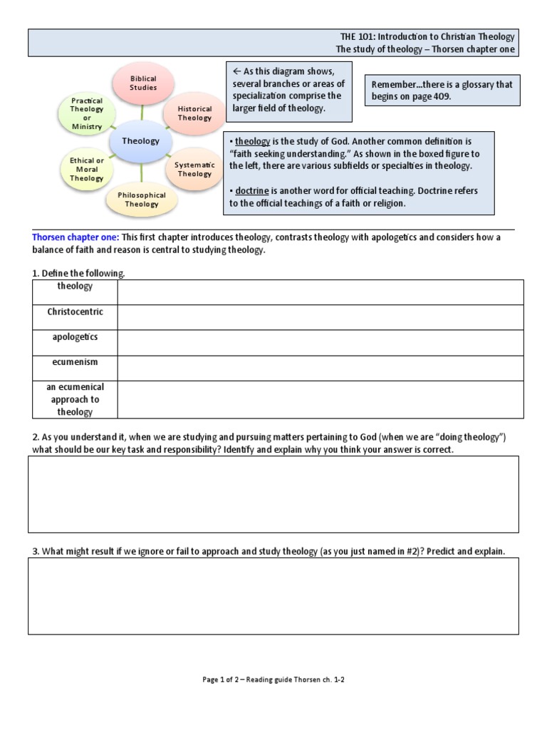 Thorsen Guide CH 1 and 2 PDF Theology Revelation