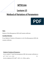 Lecture 15method of Variation of Parameters