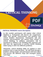 Understadning Critical Thinking Course