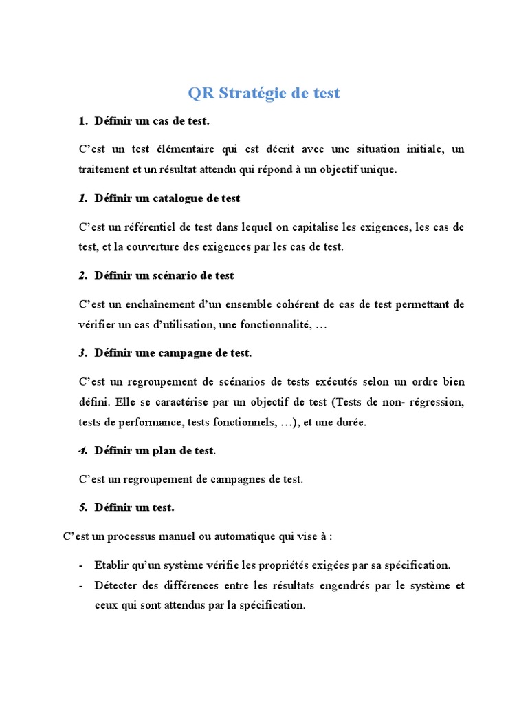 Stratégie de Test et Plan de Test | PDF | Test de logiciel | Application