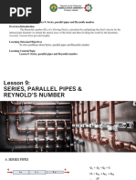 Lesson 9 - Series Parallel Pipes and Reynolds Number