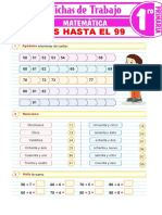 Números Hasta El 99 para Primer Grado de Primaria