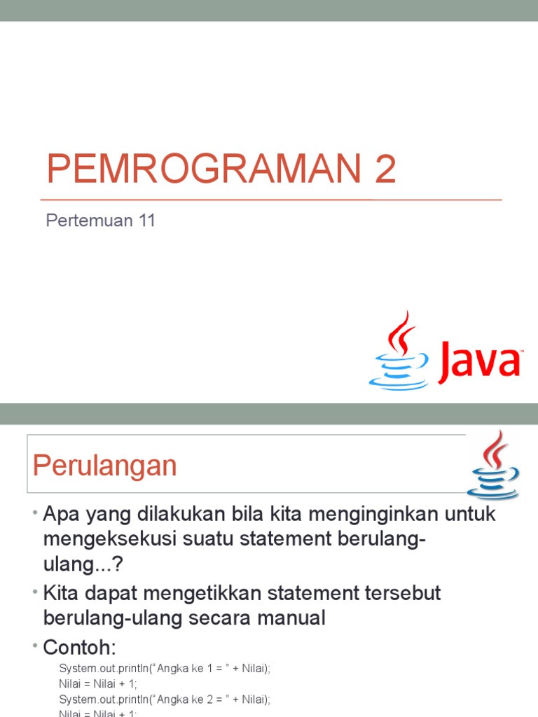 P2 Ke 11 Perulangan (While, Do-While) | PDF | Komputer