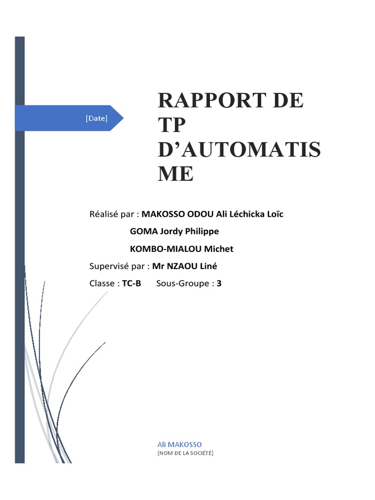 Rapport sur l'automatisme et Fluidsim | PDF