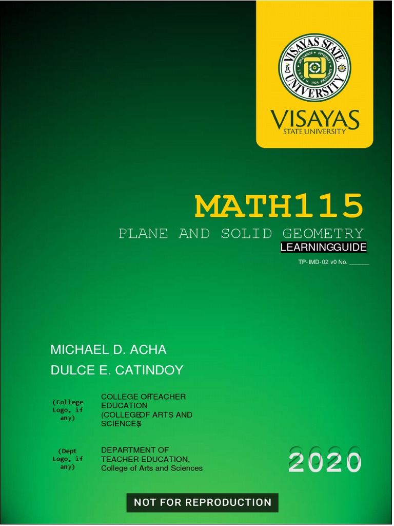 Learning Guide for Plane and Solid Geometry | PDF | Line (Geometry ...