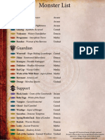 Village Attacks Monster List PDF