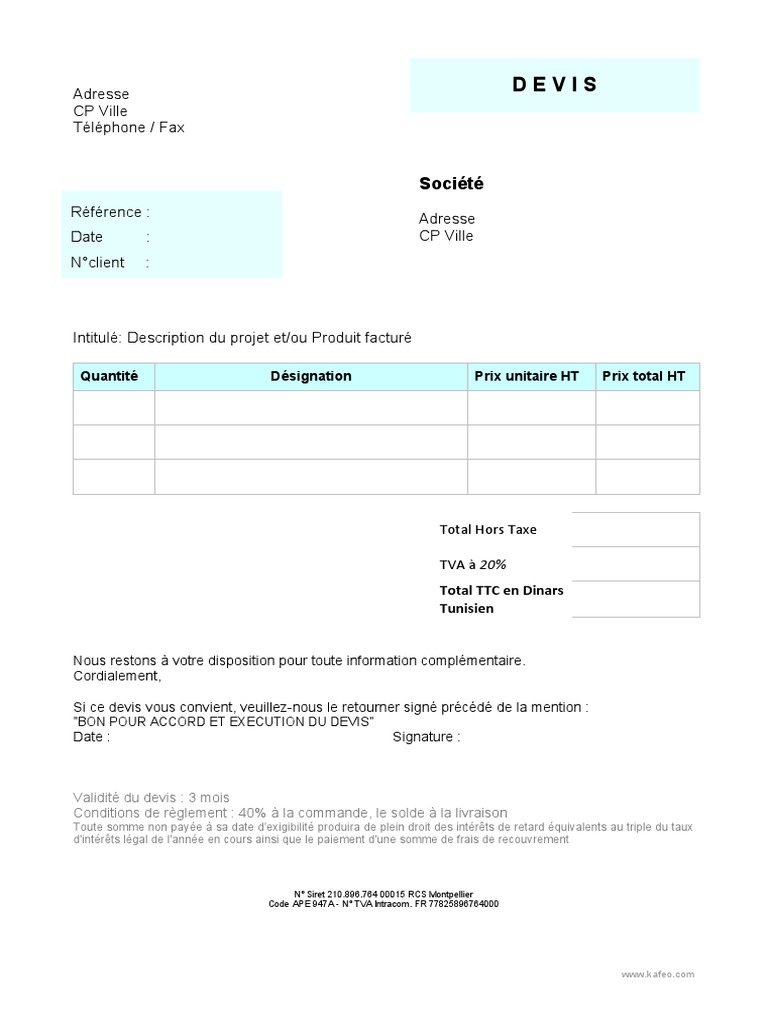 Devis et Conditions de Paiement | PDF