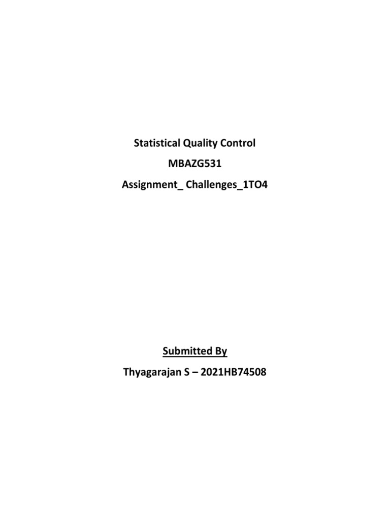 Statistical Quality Control Analysis | PDF | Six Sigma | Standard Deviation