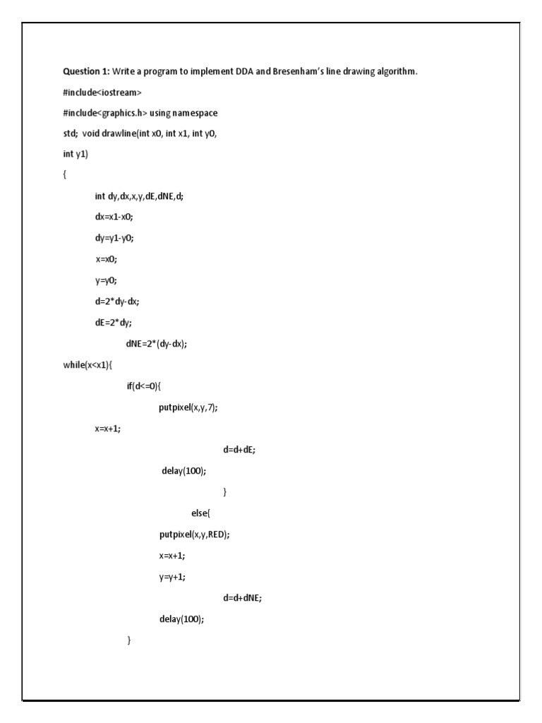 Computer Graphics Practical File Sem-VI DU | PDF | Computer Science ...