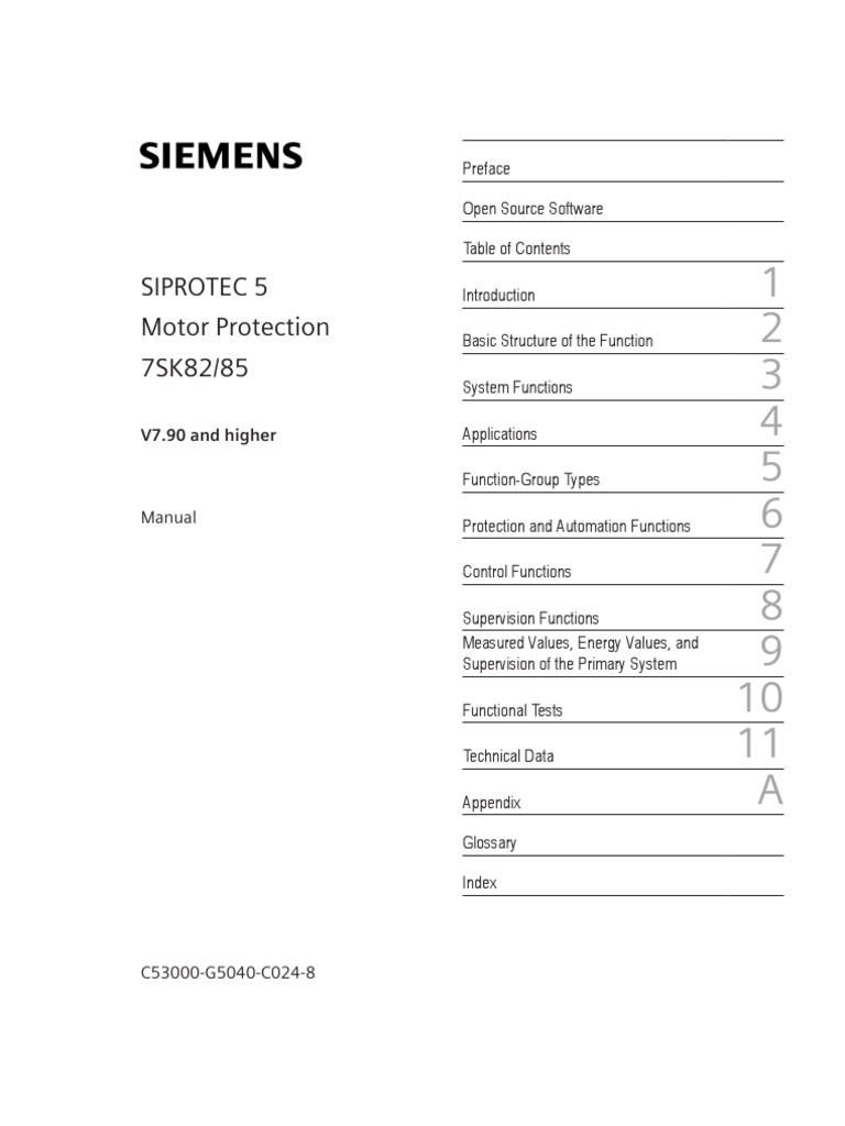 SIP5 7SK82-85 V07.90 Manual C024-8 en PDF | PDF | Open Source ...