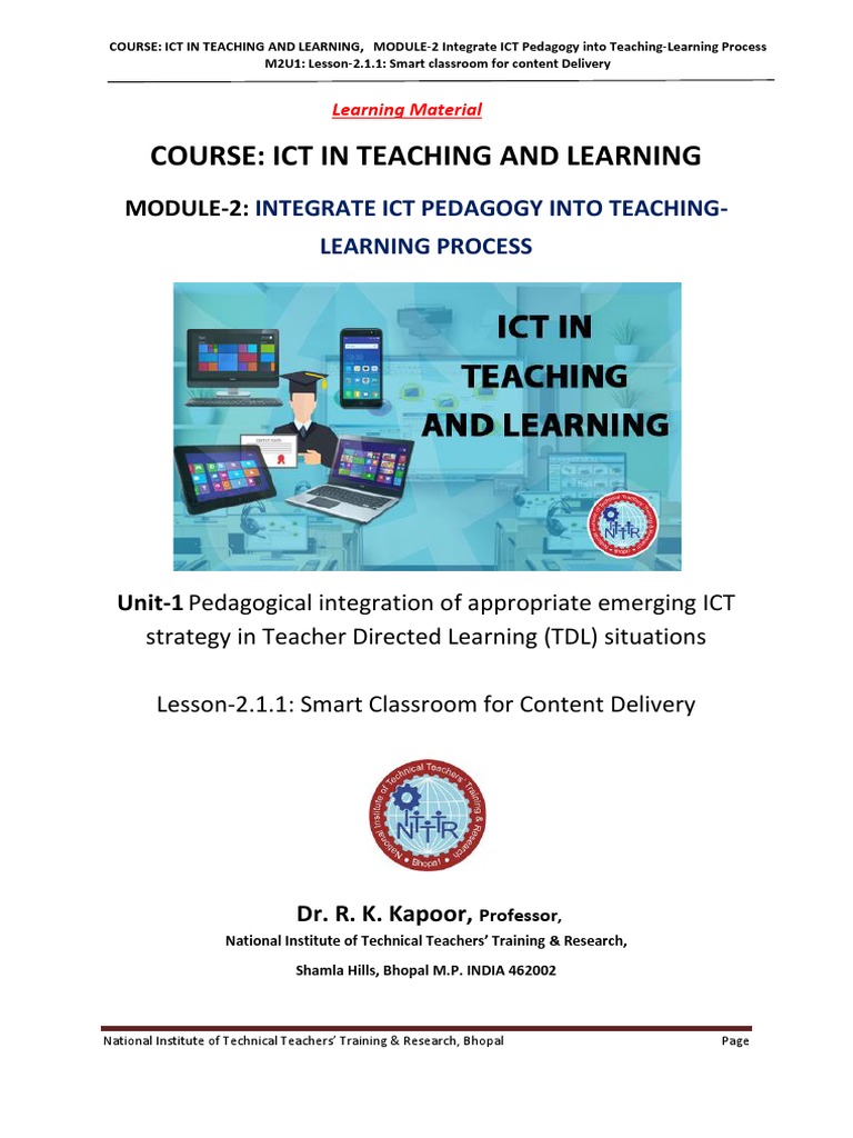 Lesson 2.1.1 Smart Classroom-Final | PDF | Educational Technology ...