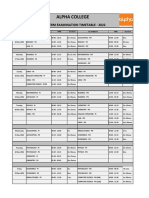 Midterm Exam Timetable PDF