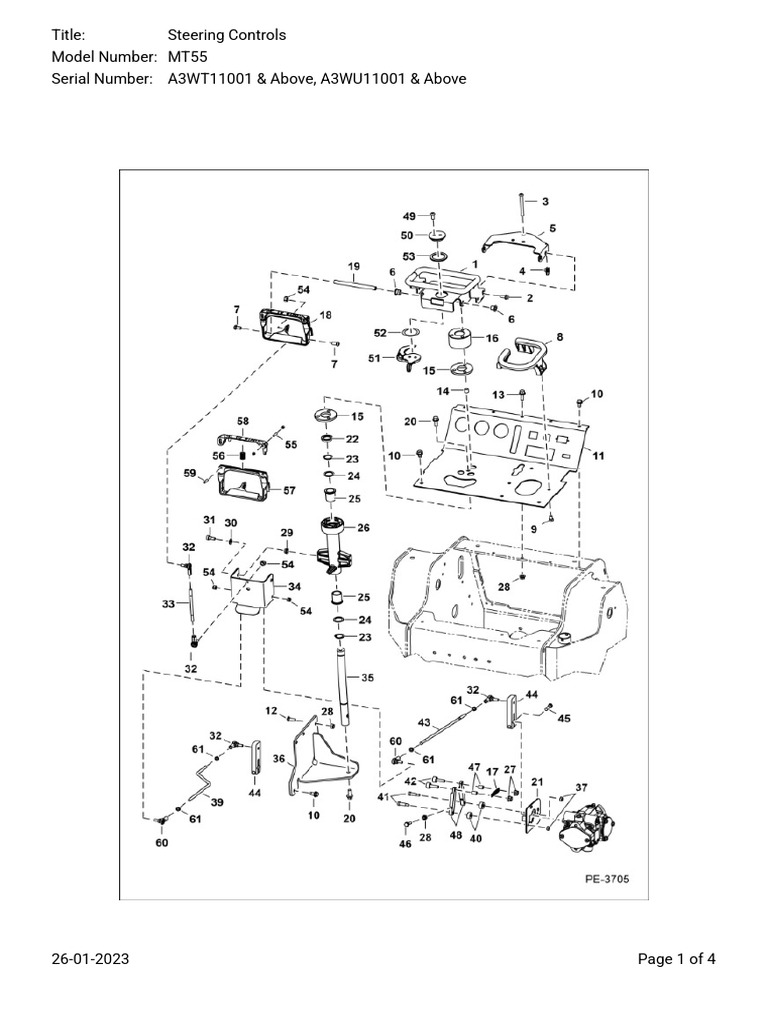 Steering Controls - MT55 | PDF | Screw | Washer (Hardware)