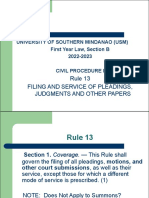 USM CIVIL PROCEDURE I RULE 13 GUIDE