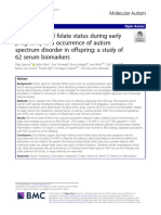 Maternal Blood Folate Status During Early Pregnancy and Occurrence of Autism Spectrum Disorder in Offspring A Study of 62 Serum Biomarkers