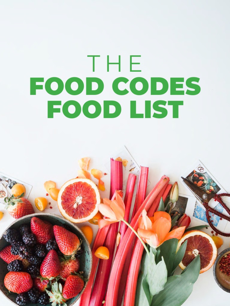 The Food Codes Food List PDF PDF Drink Milk