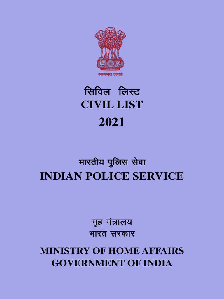 Civil List of IPS Officer 2021 PDF PDF Law Enforcement Crime