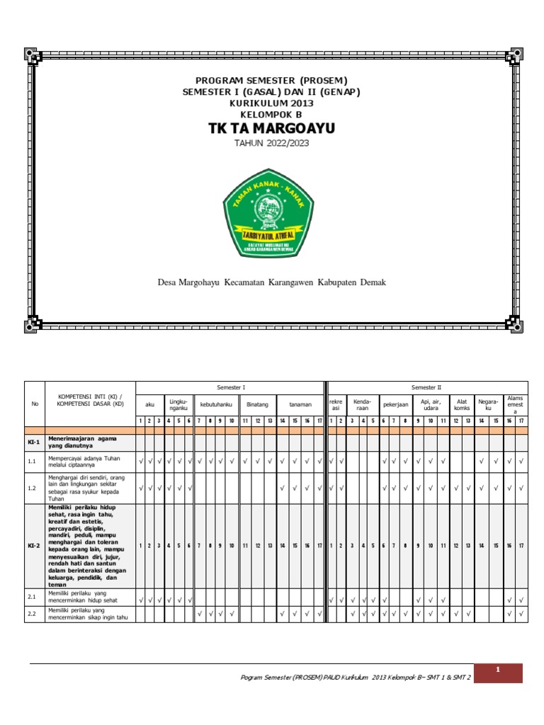 Prosem - TK Ta Margoayu PDF | PDF