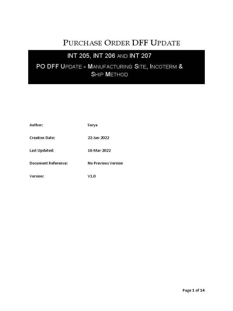 Purchase Order DFF Update Guide | PDF | Computing | Information ...