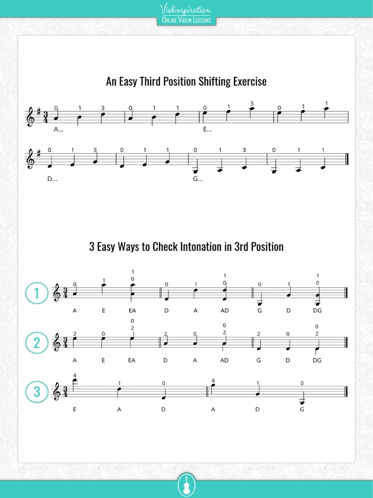 3rd Position Scales, Arpegios and Broken Thirds Exercises PDF