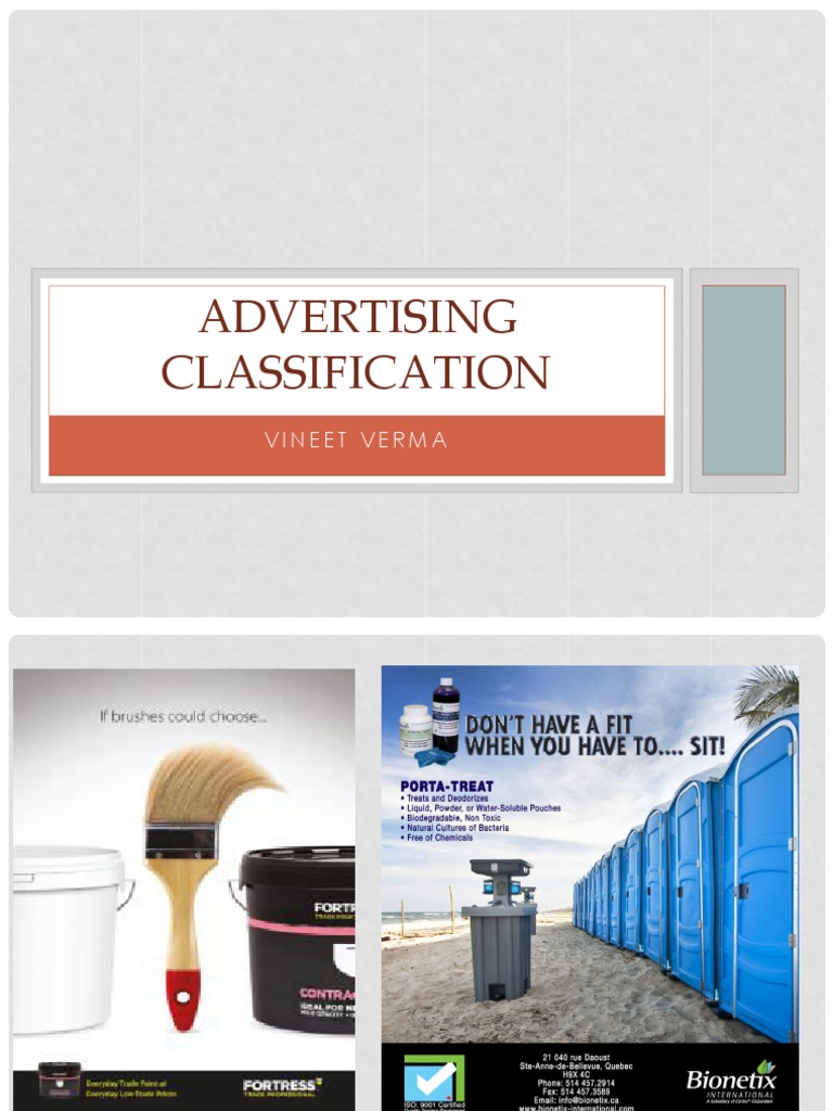 Advertising Classification Overview | PDF | Retail | Brand