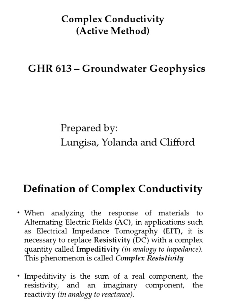 Understanding Complex Conductivity | PDF | Electrical Resistivity And ...
