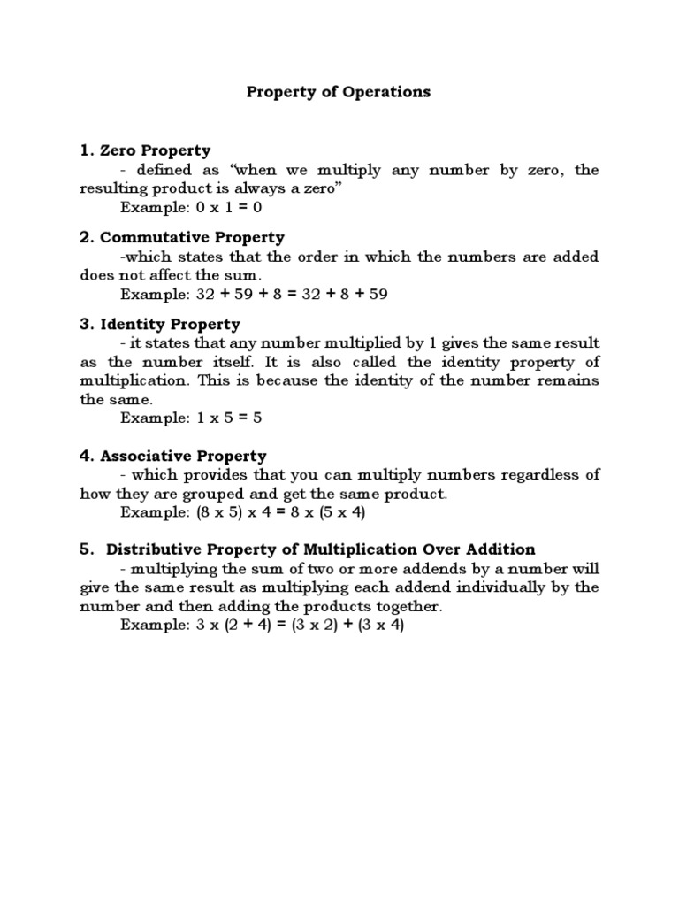 Property of Operations | PDF