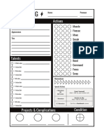 Charge Character Sheet - Starting Talent