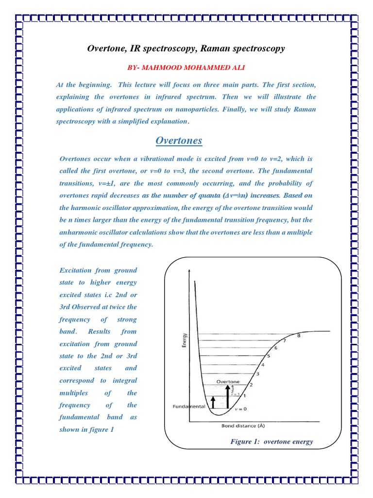 Overtone, IR spectroscopy, Raman spectroscopy | PDF | Raman ...