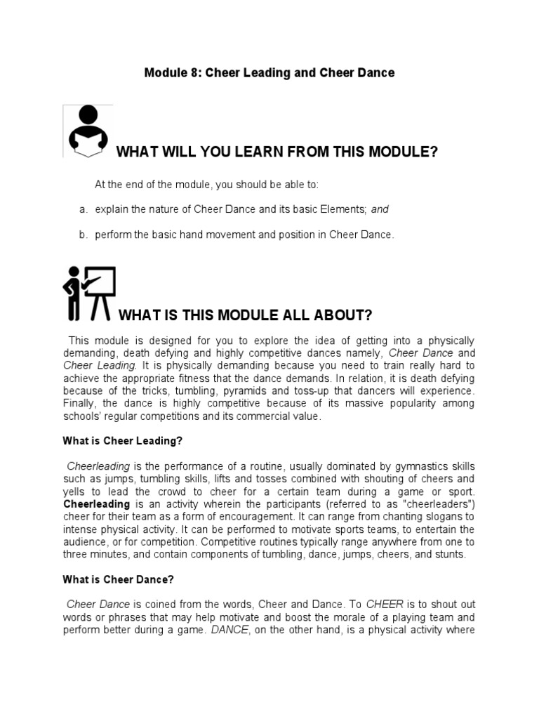 Gpe3 Module8 | PDF | Cheerleading | Dances