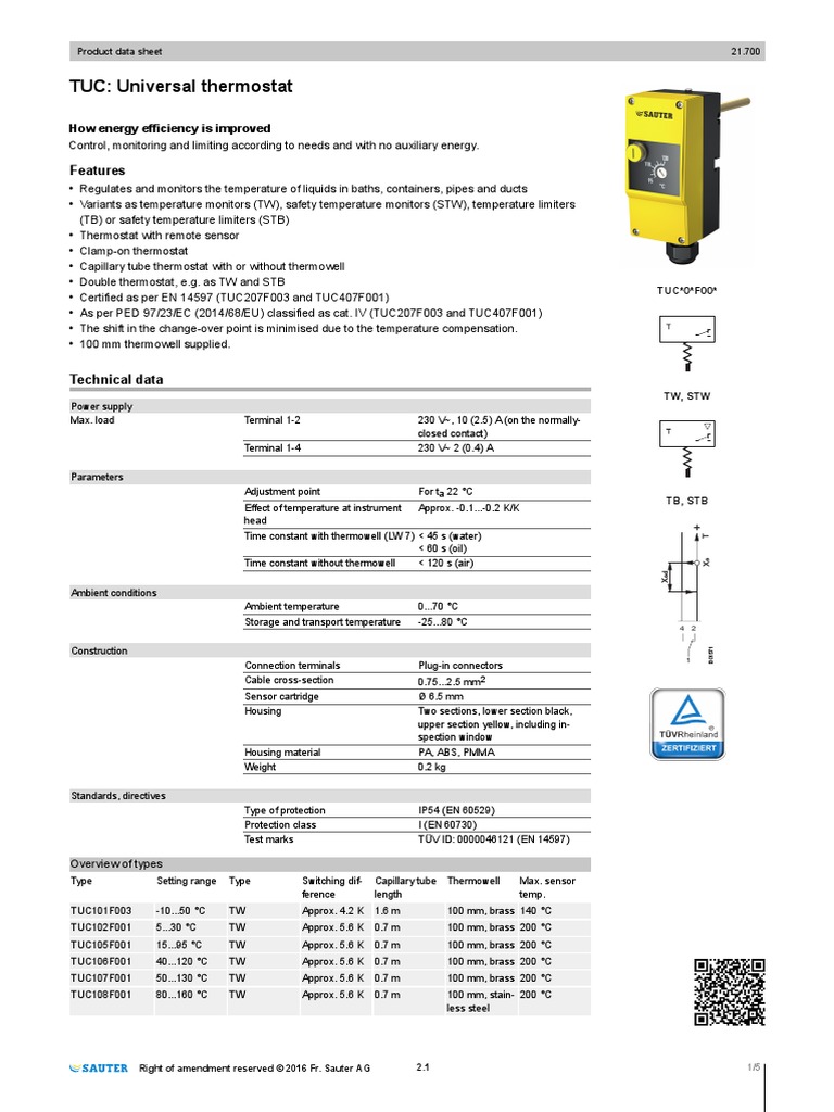 TUC: Universal Thermostat: Features | PDF | Thermostat | Temperature