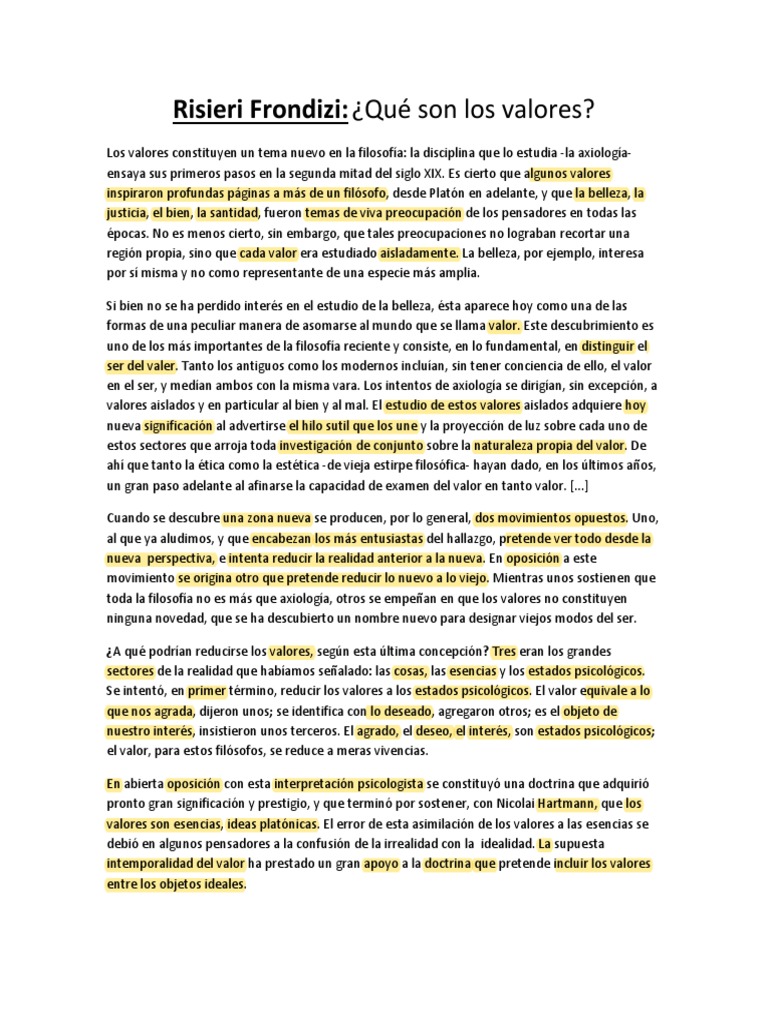 2 Risieri Frondizi PDF Axiología Realidad