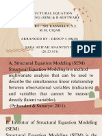 Structural Equation Modeling (Sem) & R-Software Lecture: Sri Kasnelly, S.E, M.M, Ciqar Arranged By: Group 4 (9&10) Sara Afifah Ananfsiyah (20.23.951)