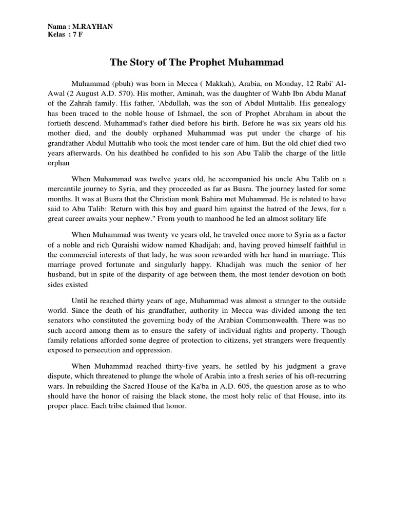 The story of the prophet muhammad pdf muhammad mecca