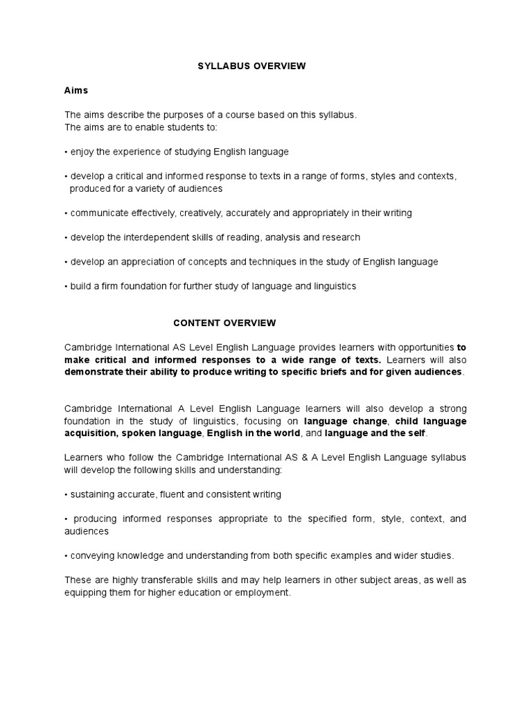 As and A Level New English Guide PDF | PDF | Language Acquisition ...