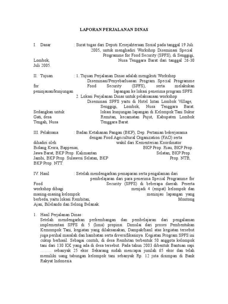 Laporan Perjalanan Dinas
