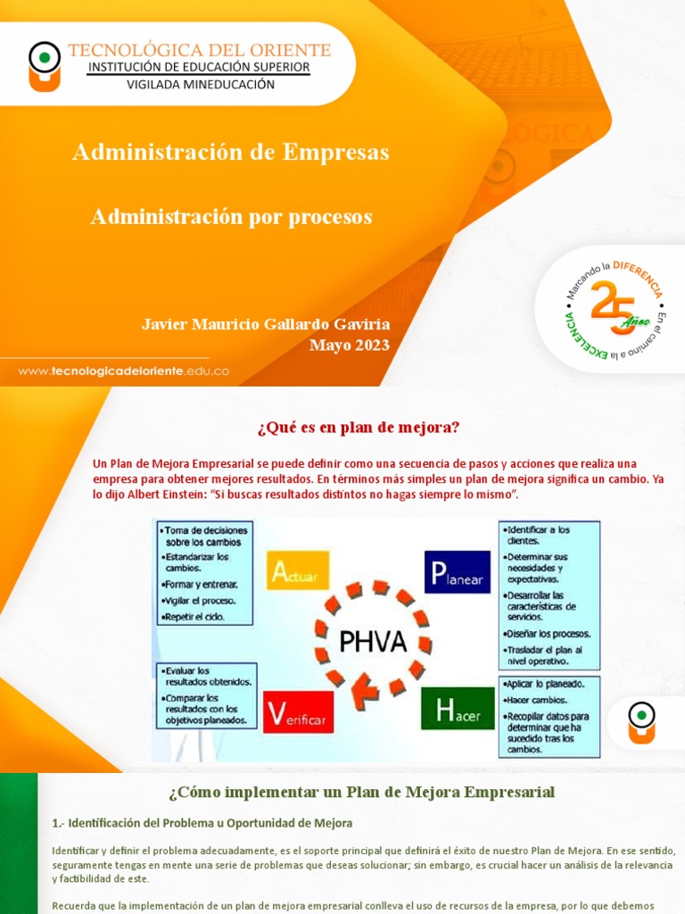 Plan de Mejora Empresarial Efectivo | PDF | Planificación ...