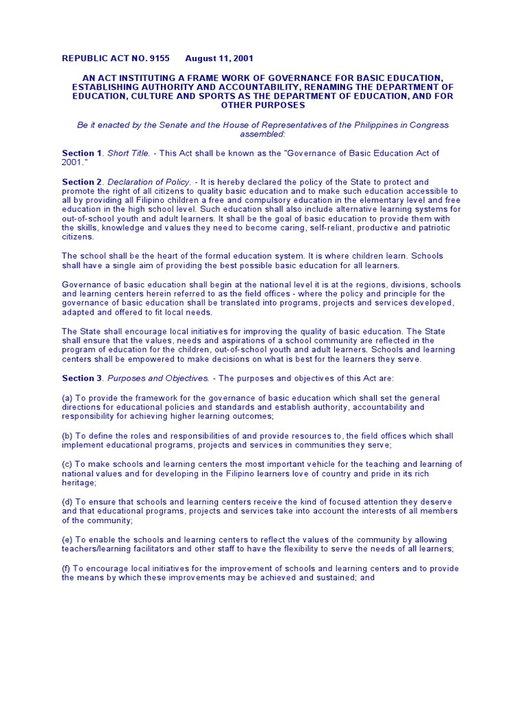 Ra 9155 | PDF
