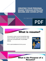 Creating Your Personal Brand Through Effective Resume - For USJR