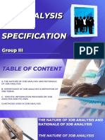 Job Analysis and Specification