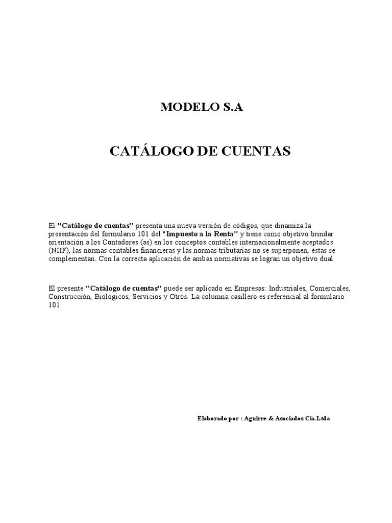 Plan De Cuentas Niif PDF Normas Internacionales De INFORMACION 
