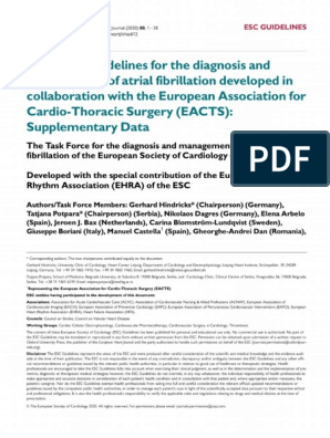 PDF) 2020 ESC Guidelines for the diagnosis and management of atrial  fibrillation developed in collaboration with the European Association for  Cardio-Thoracic Surgery (EACTS)