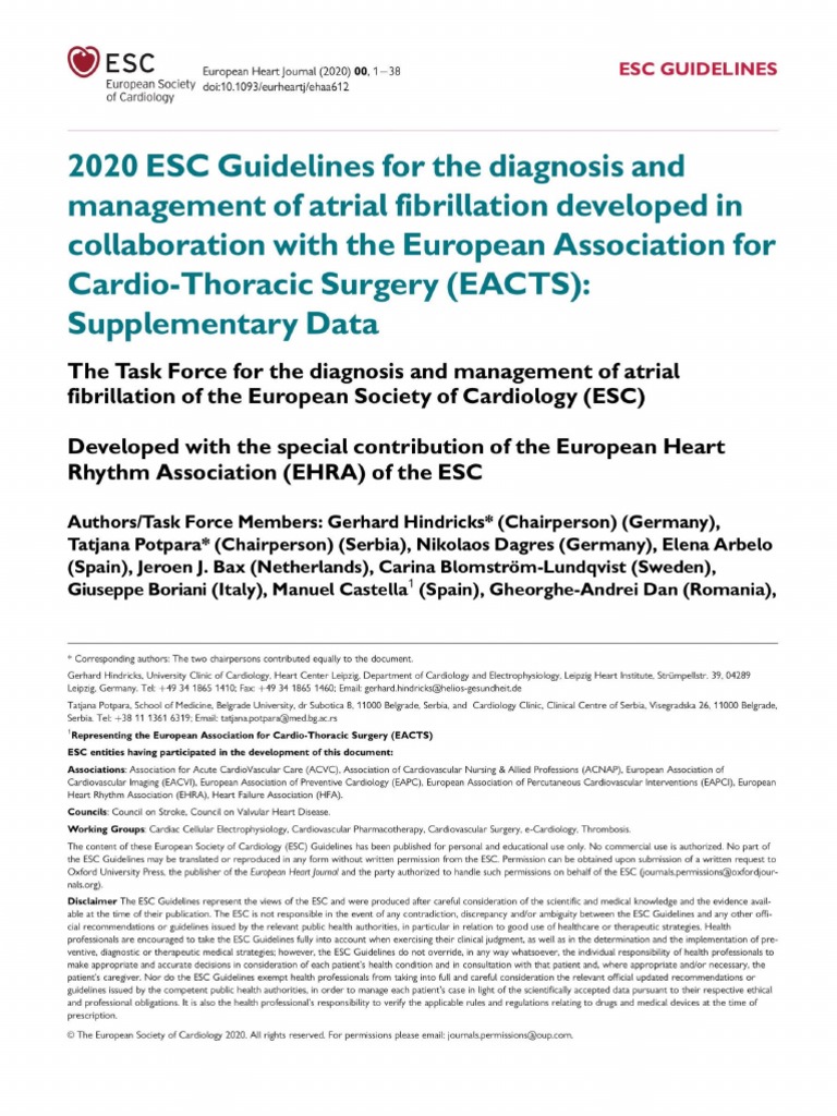 AF Supplementary Data ESC 2020 | PDF