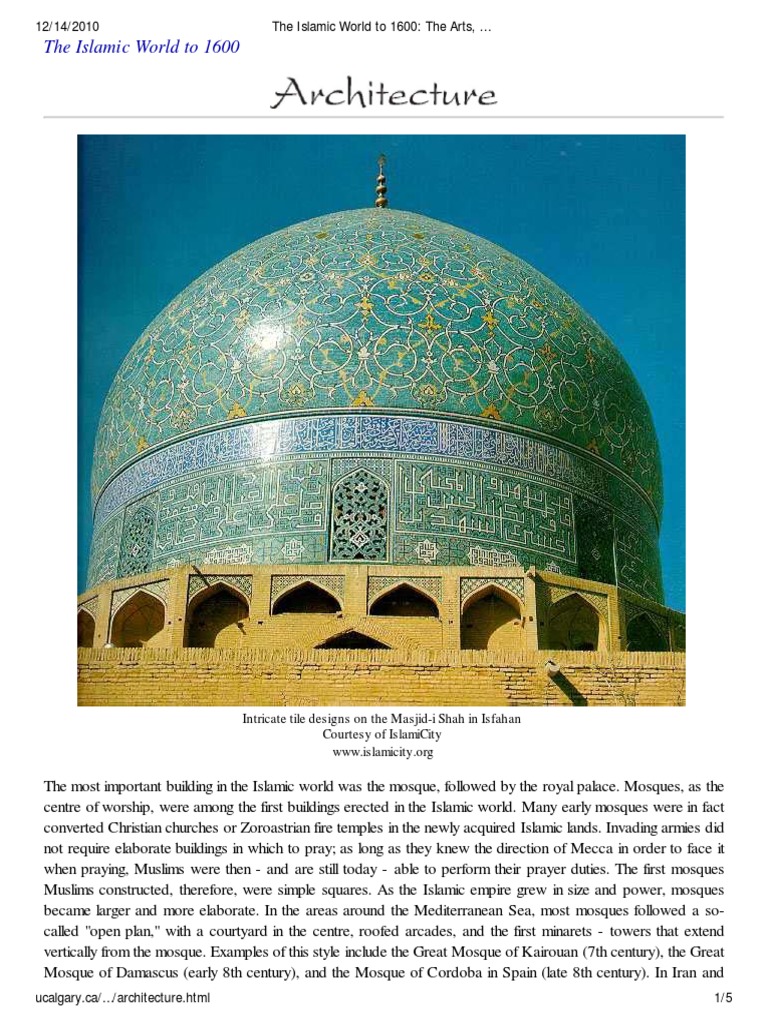 Islamic Architecture: Mosques and Tombs | PDF | Mosque | Dome
