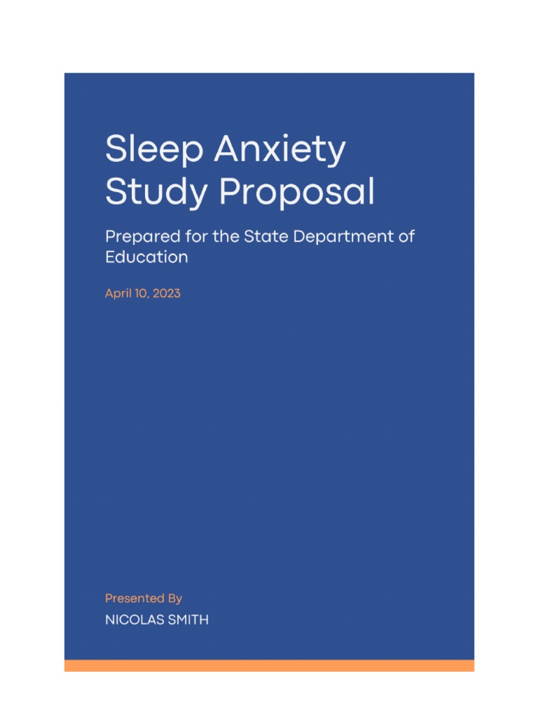 Sleep Anxiety Study Grant PDF