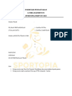 Formulir Pendaftaran Badminton