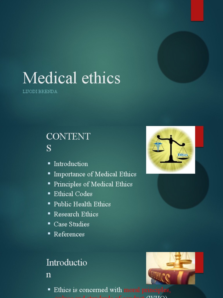 Topic 10. Medical Ethics PDF Medical Ethics Medicine