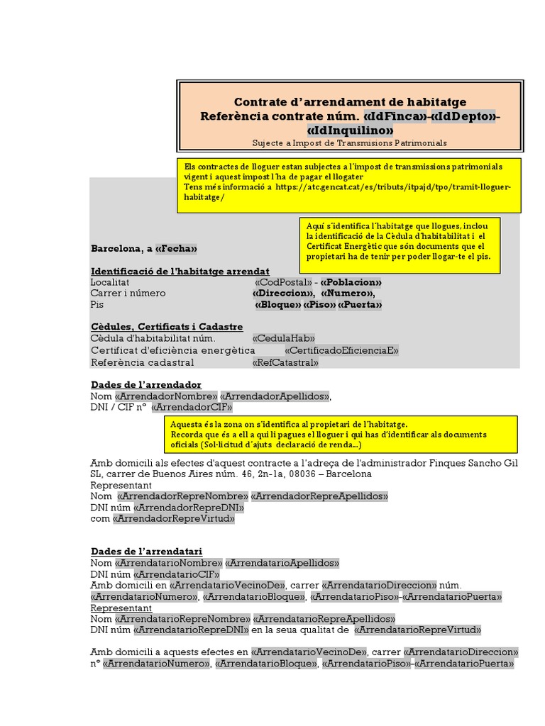 Model Contracte Lloguer PDF PDF