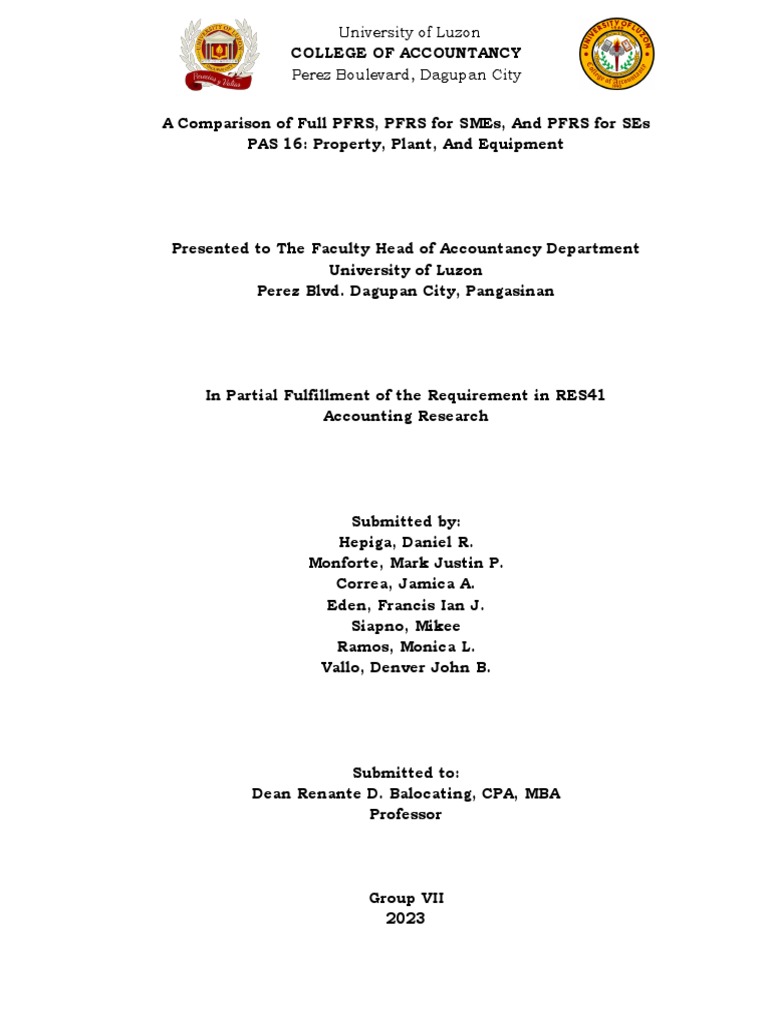 PAS 16: PPE Standards Comparison | PDF